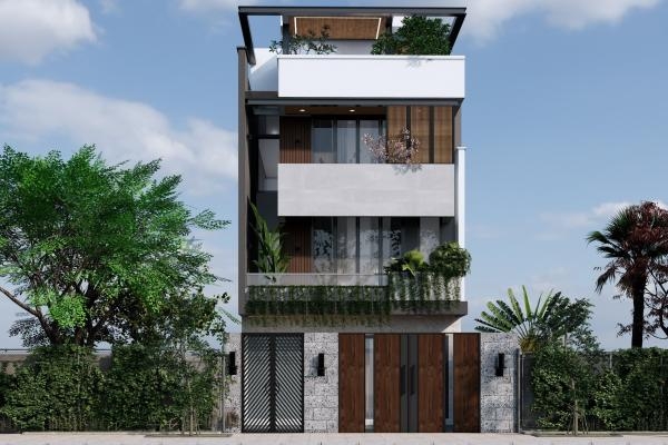 Thiết kế mặt tiền nhà phố Tân Phú