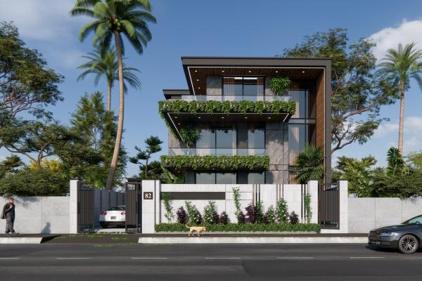 Thiết kế mặt tiền Villa