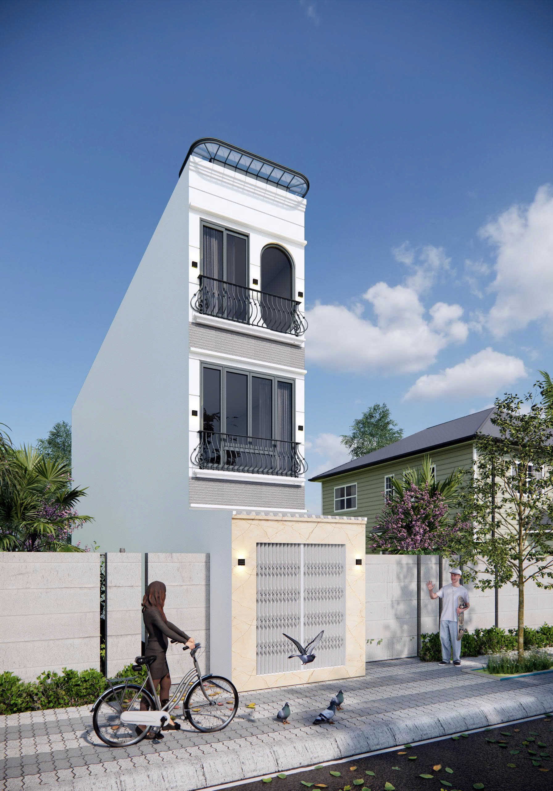 Thiết kế mặt tiền nhà phố Thủ Đức