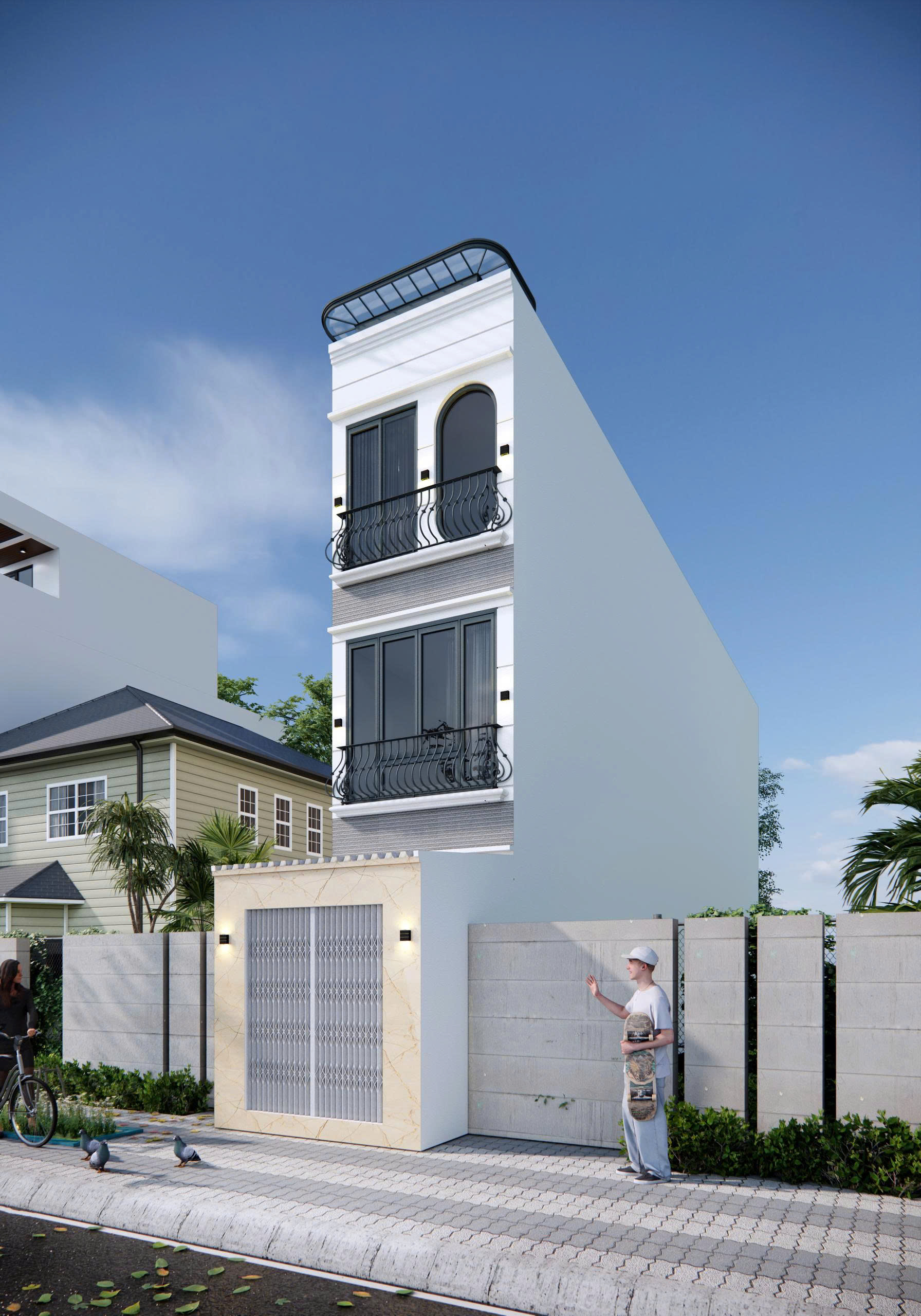 Thiết kế mặt tiền nhà phố Thủ Đức