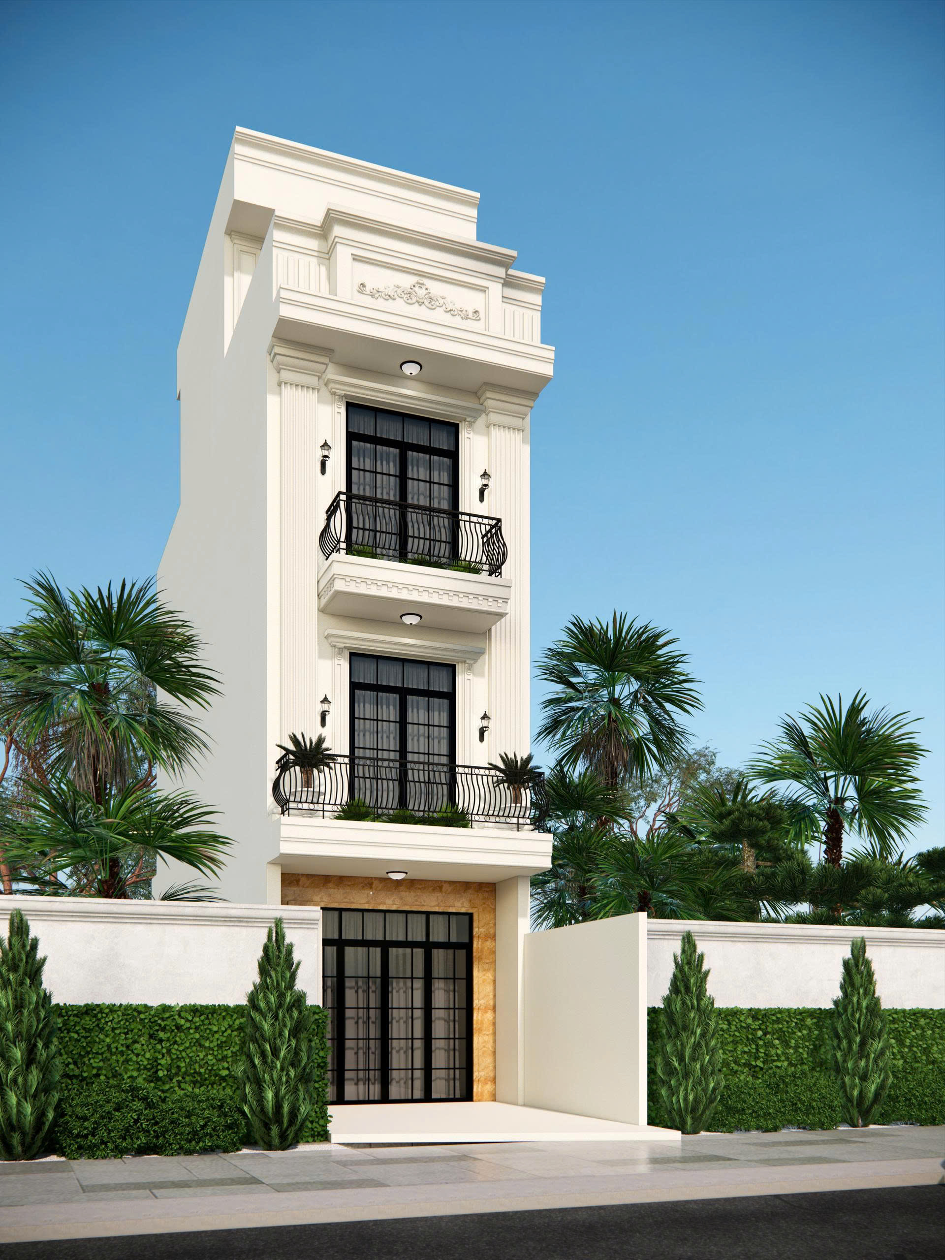 Thiết kế mặt tiền nhà phố Lái Thiêu