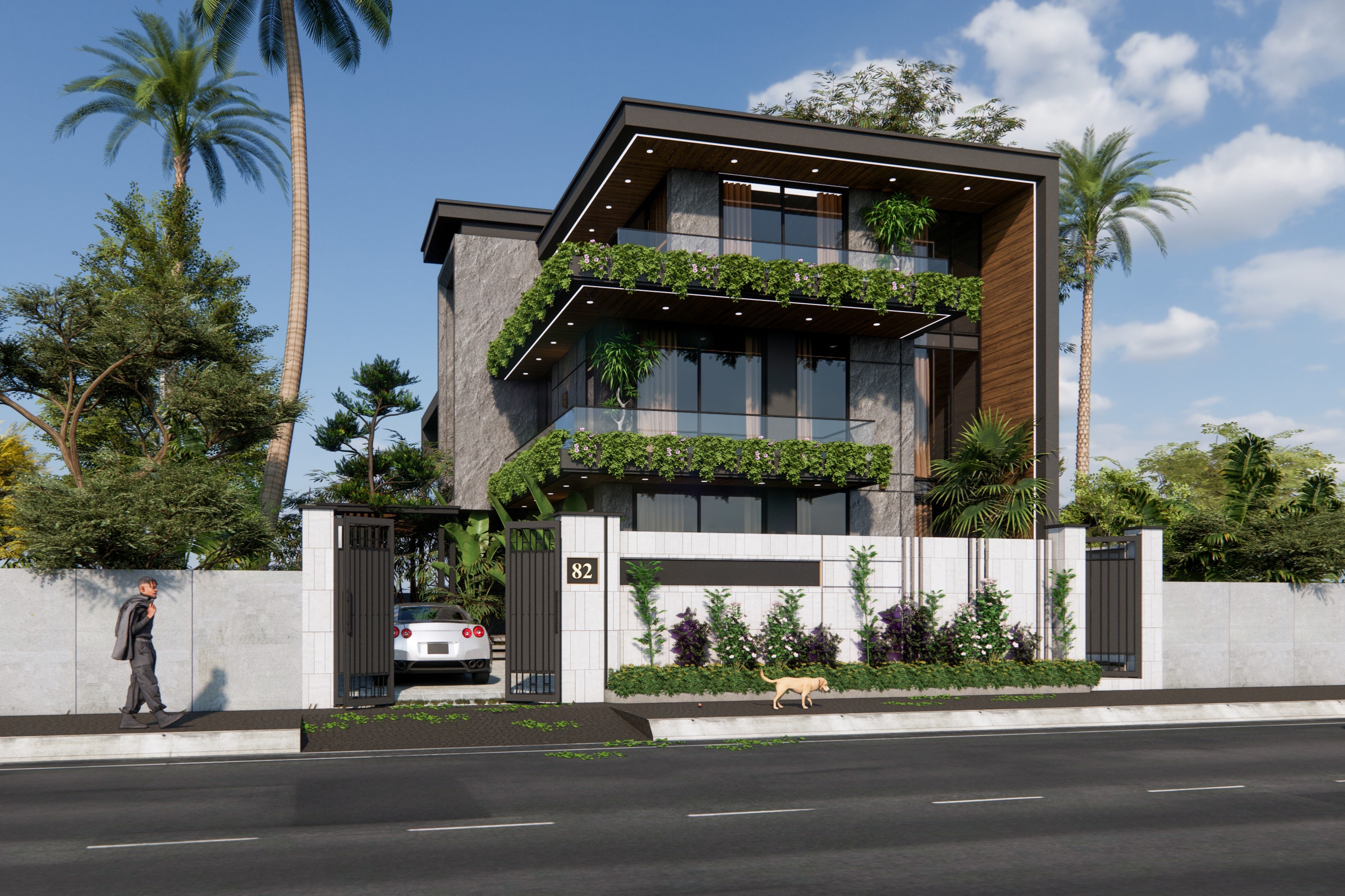 Thiết kế mặt tiền Villa