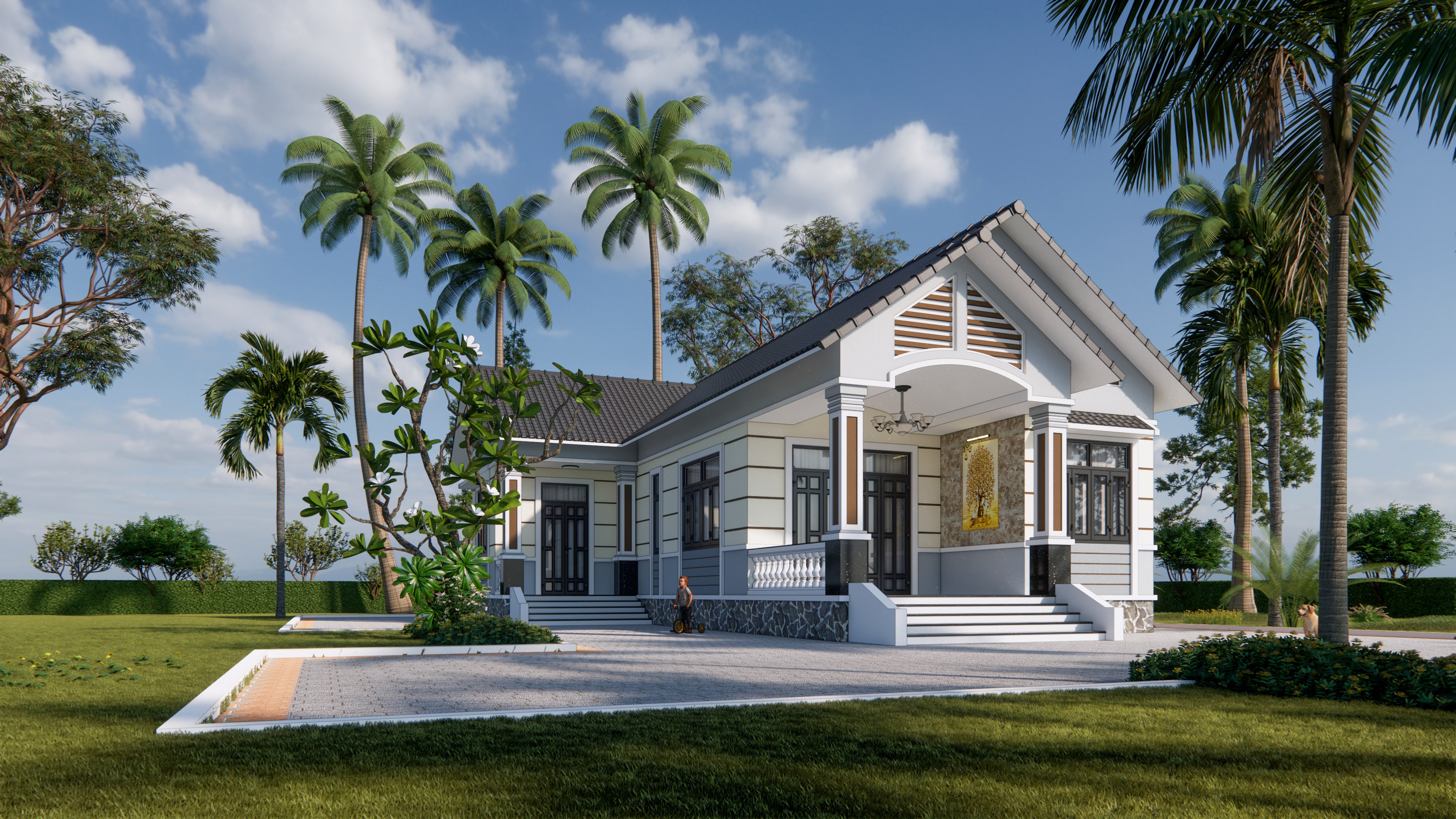 Thiết kế mặt tiền nhà cấp 4 Thiết kế mặt tiền nhà cấp 4