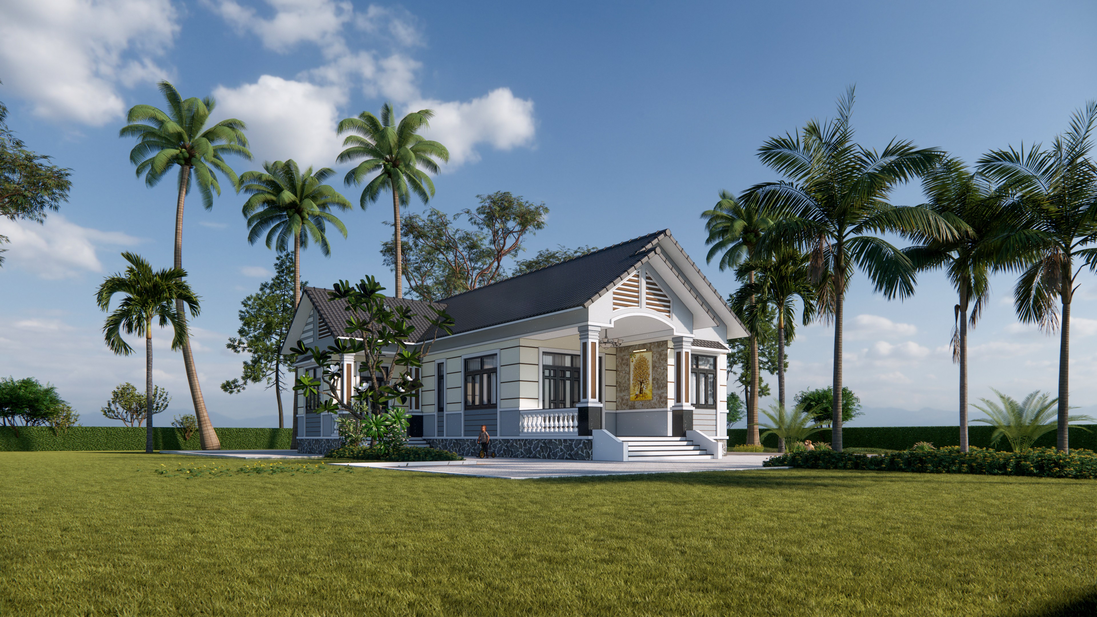 Thiết kế mặt tiền nhà cấp 4 Thiết kế mặt tiền nhà cấp 4