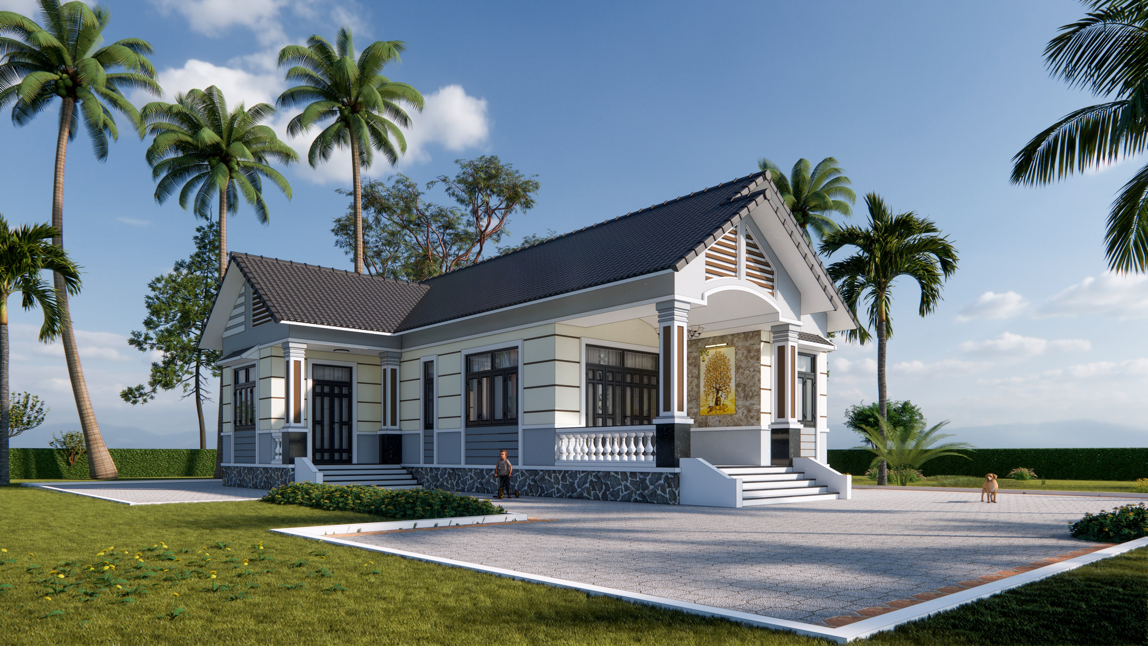 Thiết kế mặt tiền nhà cấp 4 Thiết kế mặt tiền nhà cấp 4