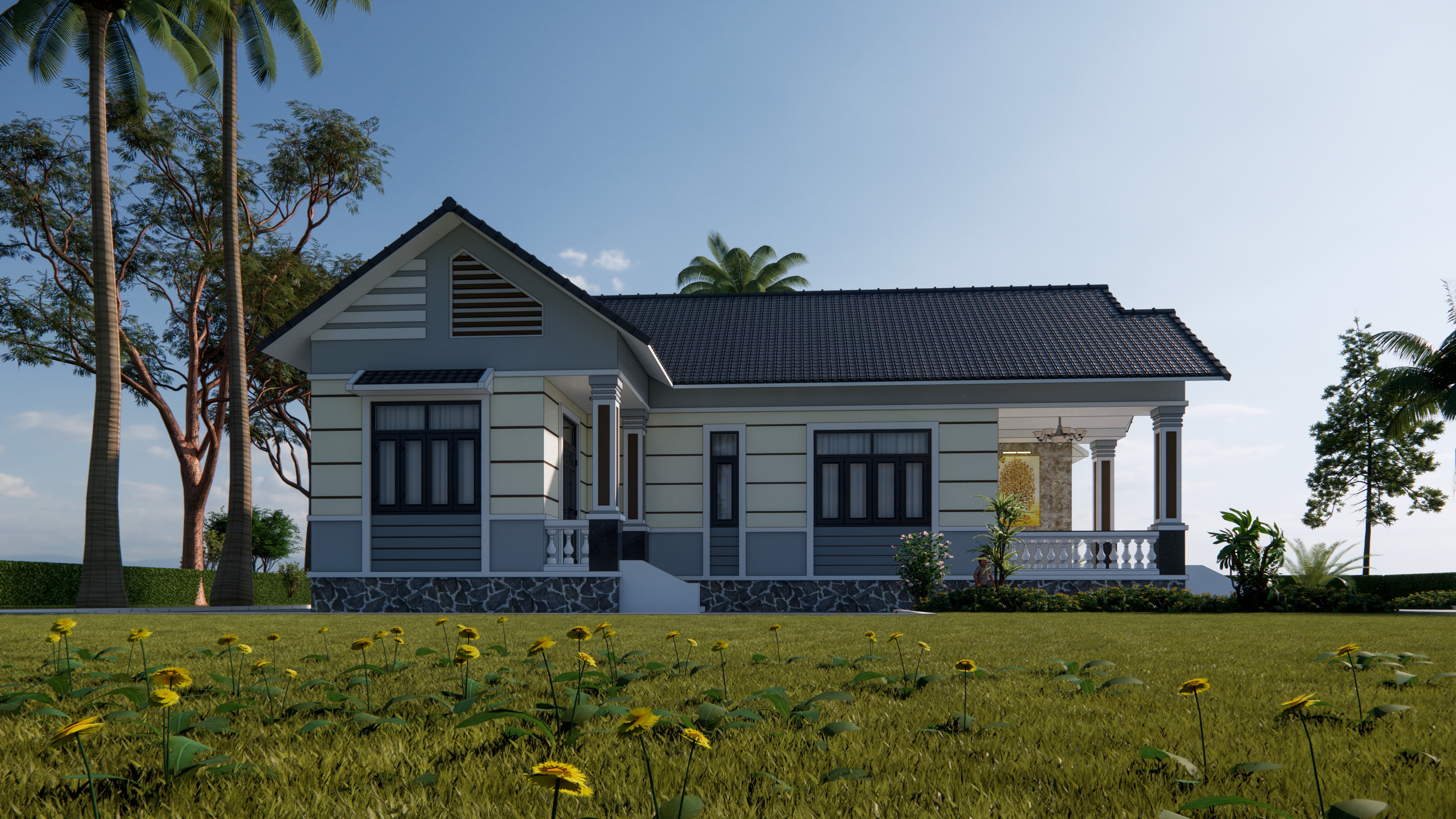 Thiết kế mặt tiền nhà cấp 4 Thiết kế mặt tiền nhà cấp 4