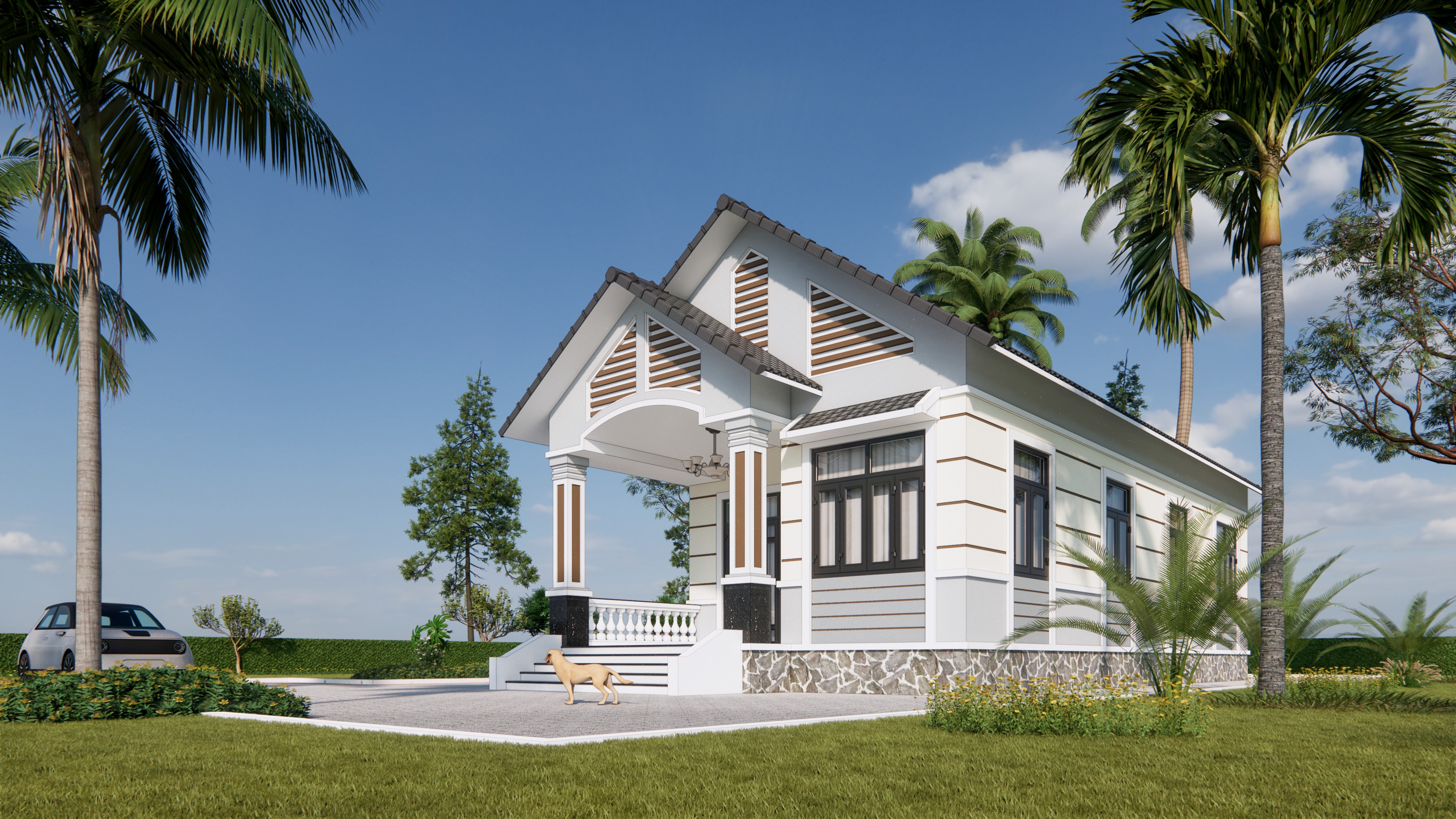 Thiết kế mặt tiền nhà cấp 4 Thiết kế mặt tiền nhà cấp 4