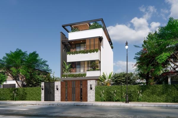 Thiết kế mặt tiền nhà phố Tân Phú