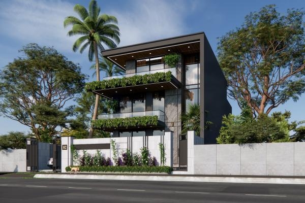 Thiết kế mặt tiền Villa